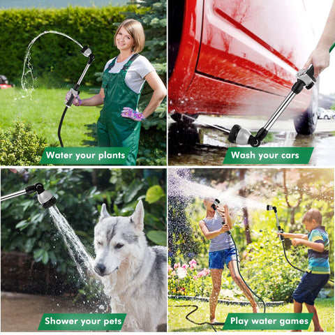 Durable zinc-alloy Restmo wand withstands daily use in yard chores.