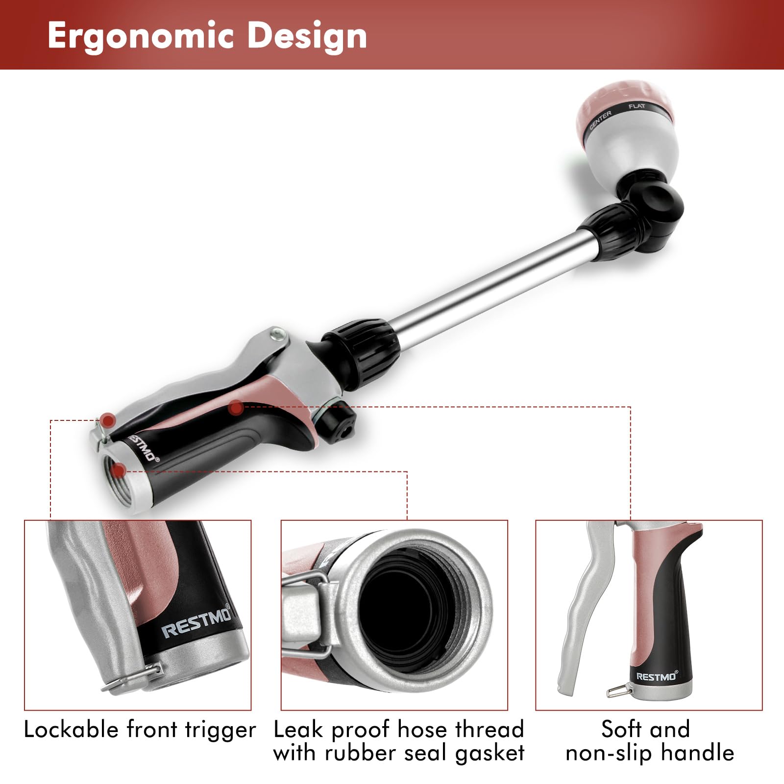 Restmo wand features a soft TPU grip to reduce hand fatigue