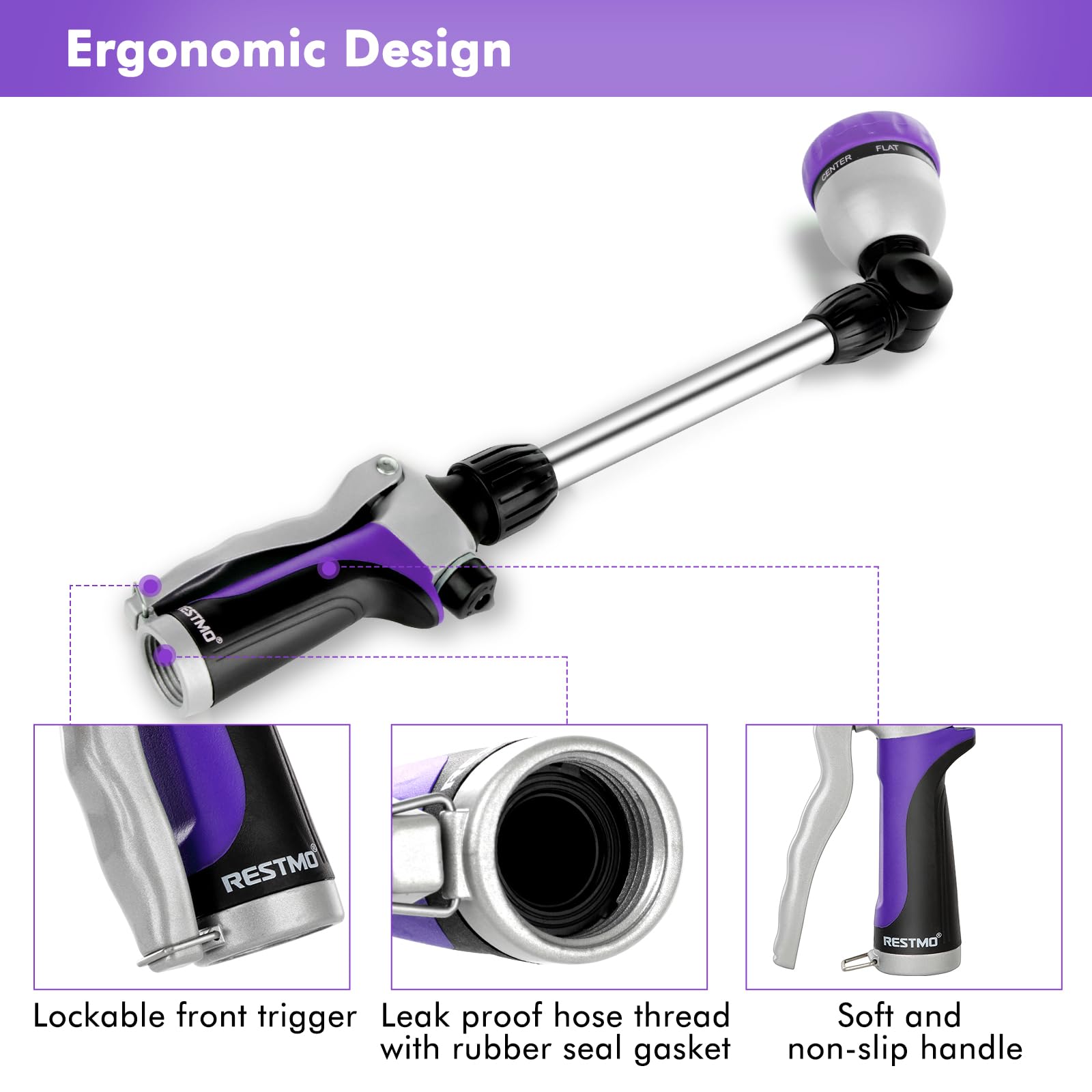Restmo heavy-duty zinc-alloy wand built to withstand daily use