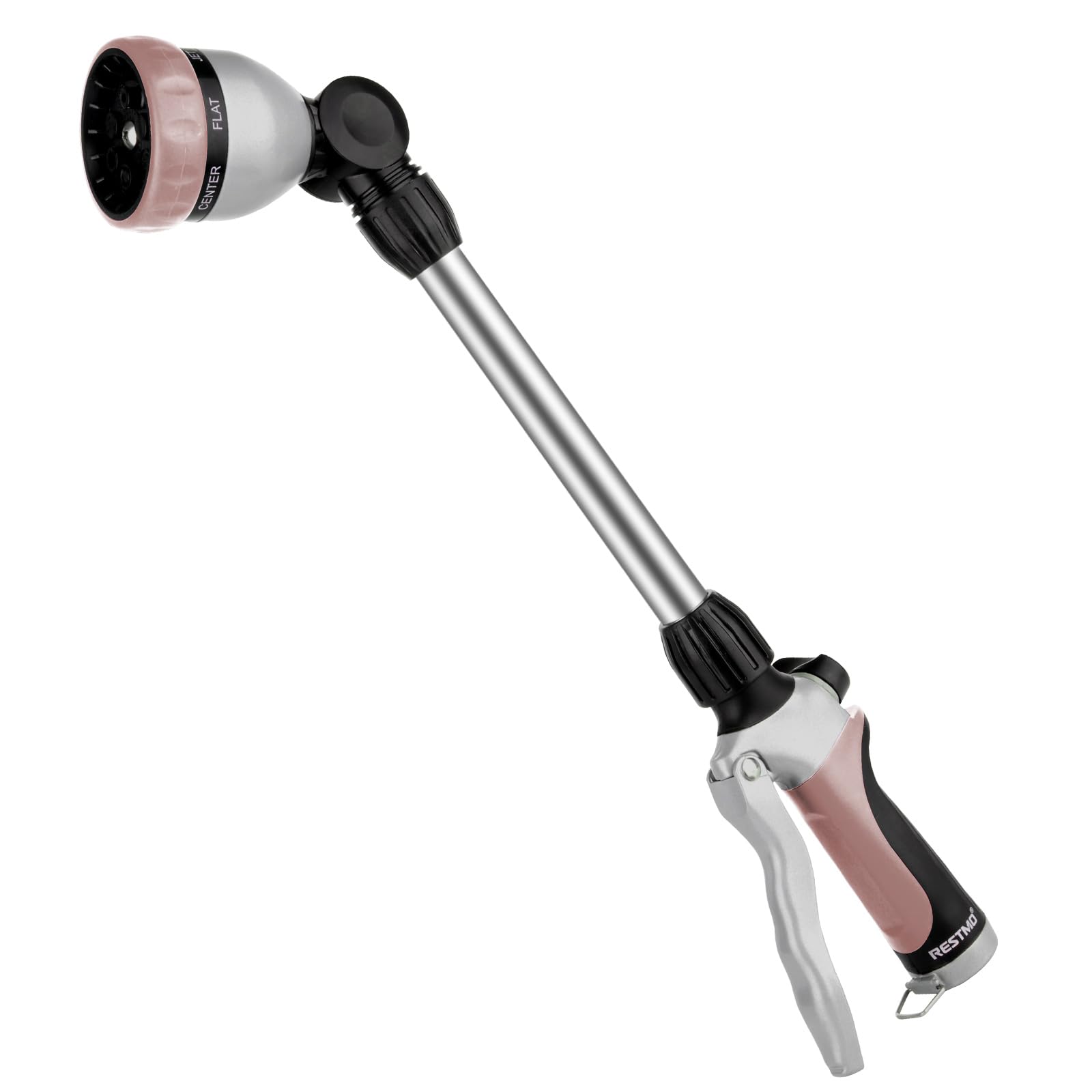 Restmo metal watering wand in rose gold with 16-inch reach for precise watering