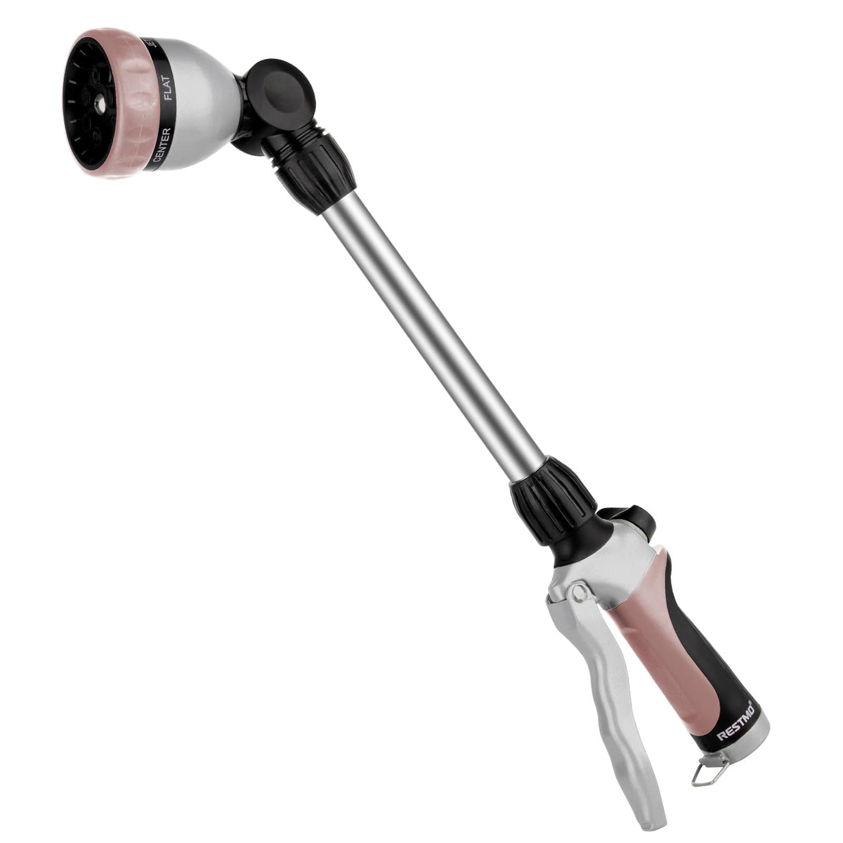 Restmo metal watering wand in rose gold with 16-inch reach for precise watering