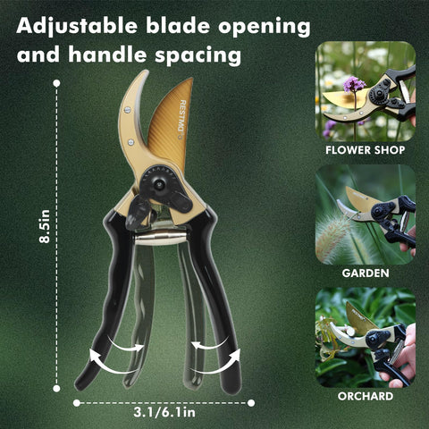Restmo ergonomic, non-slip handles reduce fatigue during long pruning sessions