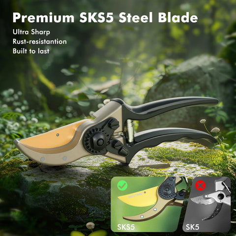 Restmo pruning shears aluminum handles provide a durable, comfortable grip