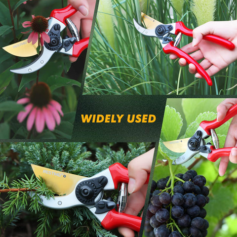 Restmo cutting action demonstrates precise cuts on branches up to 0.8 inches.