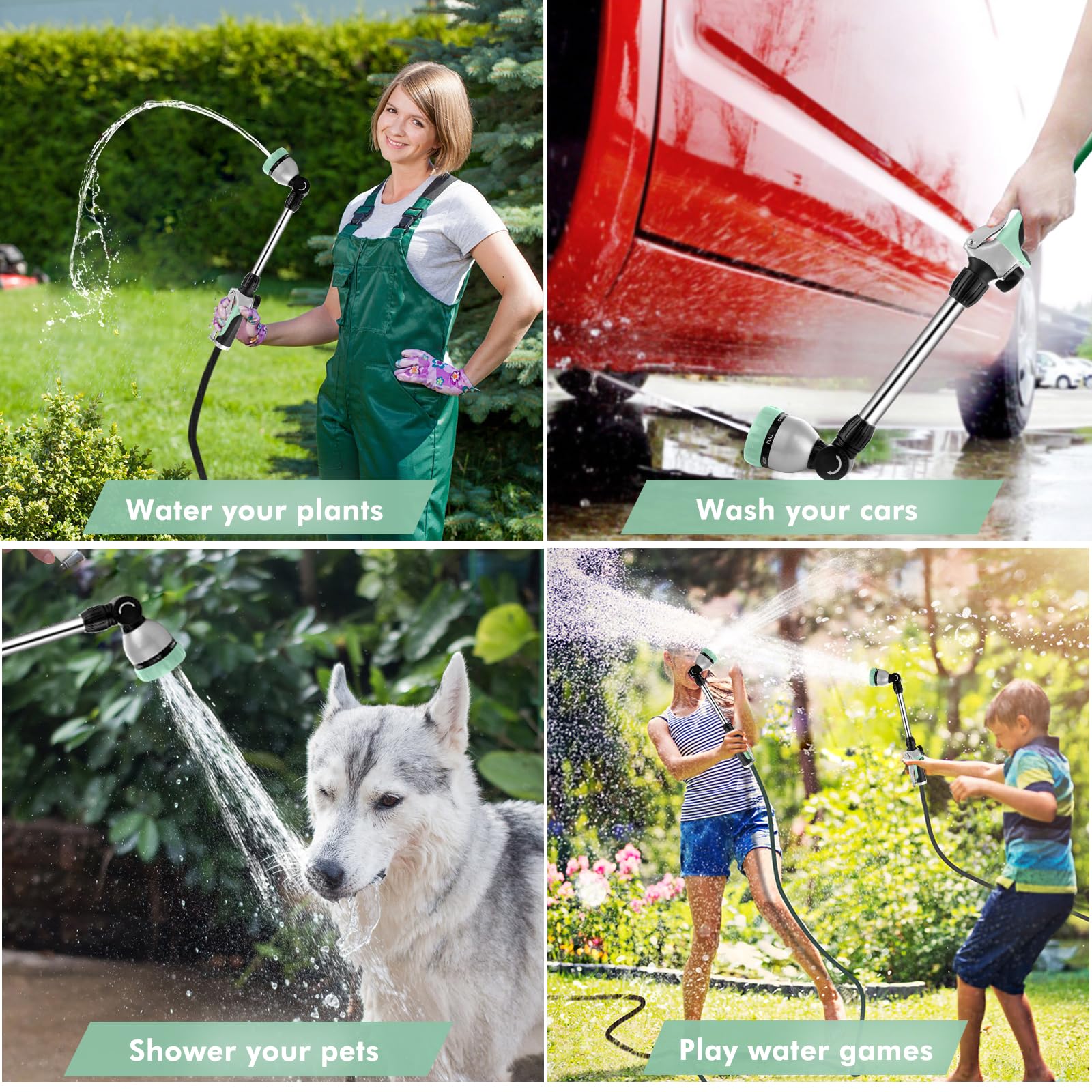 RESTMO ratcheting head provides easy aiming while watering.
