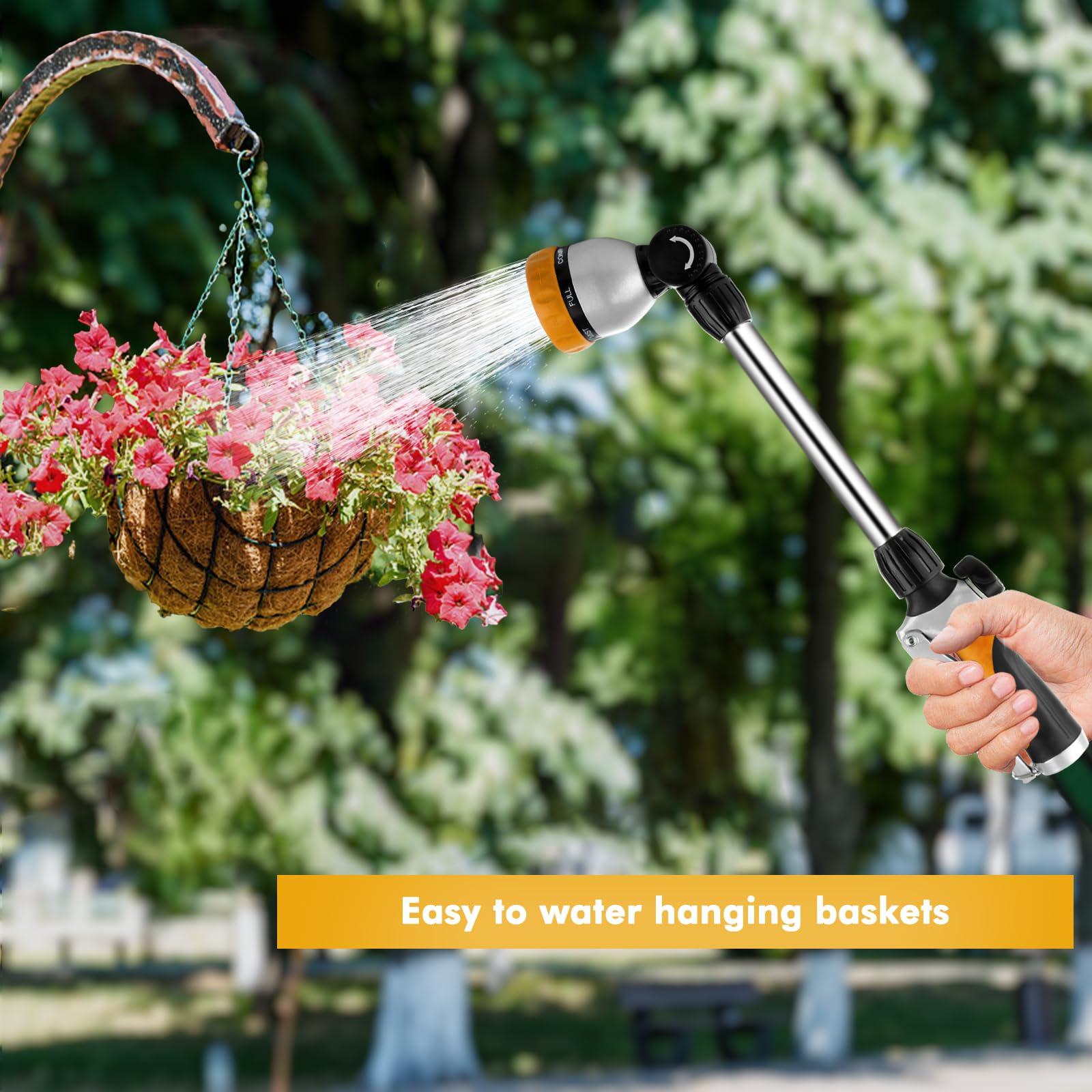 Restmo yellow bronze-wrapped wand resists impact during garden chores