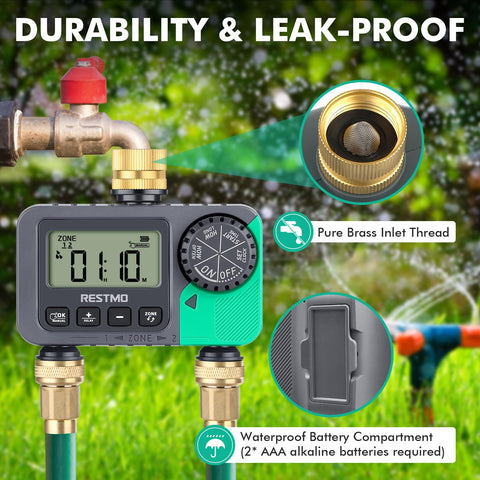 RESTMO Water Timer dial interface for easy programming and quick adjustments