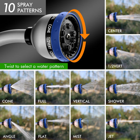 Restmo 10 spray patterns for versatile watering tasks on plants and shrubs