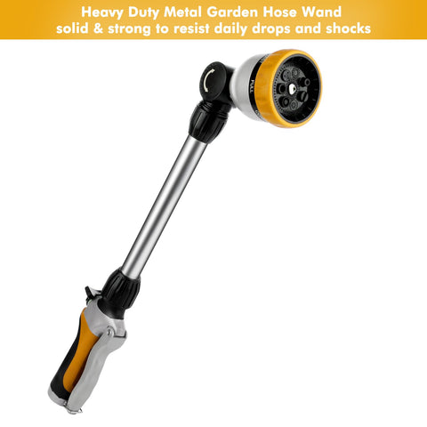 Restmo watering wand with 180-degree head simplifies reaching hanging baskets