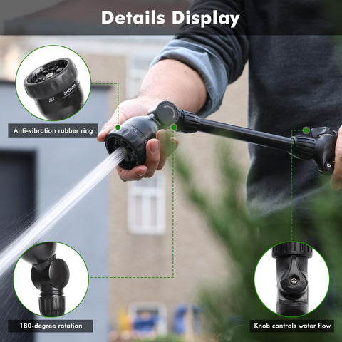 Restmo flow-control knob adjusts pressure for various garden tasks