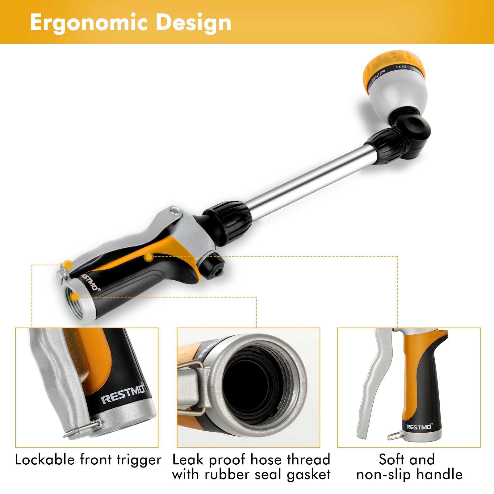 Restmo flow control knob lets you adjust pressure precisely