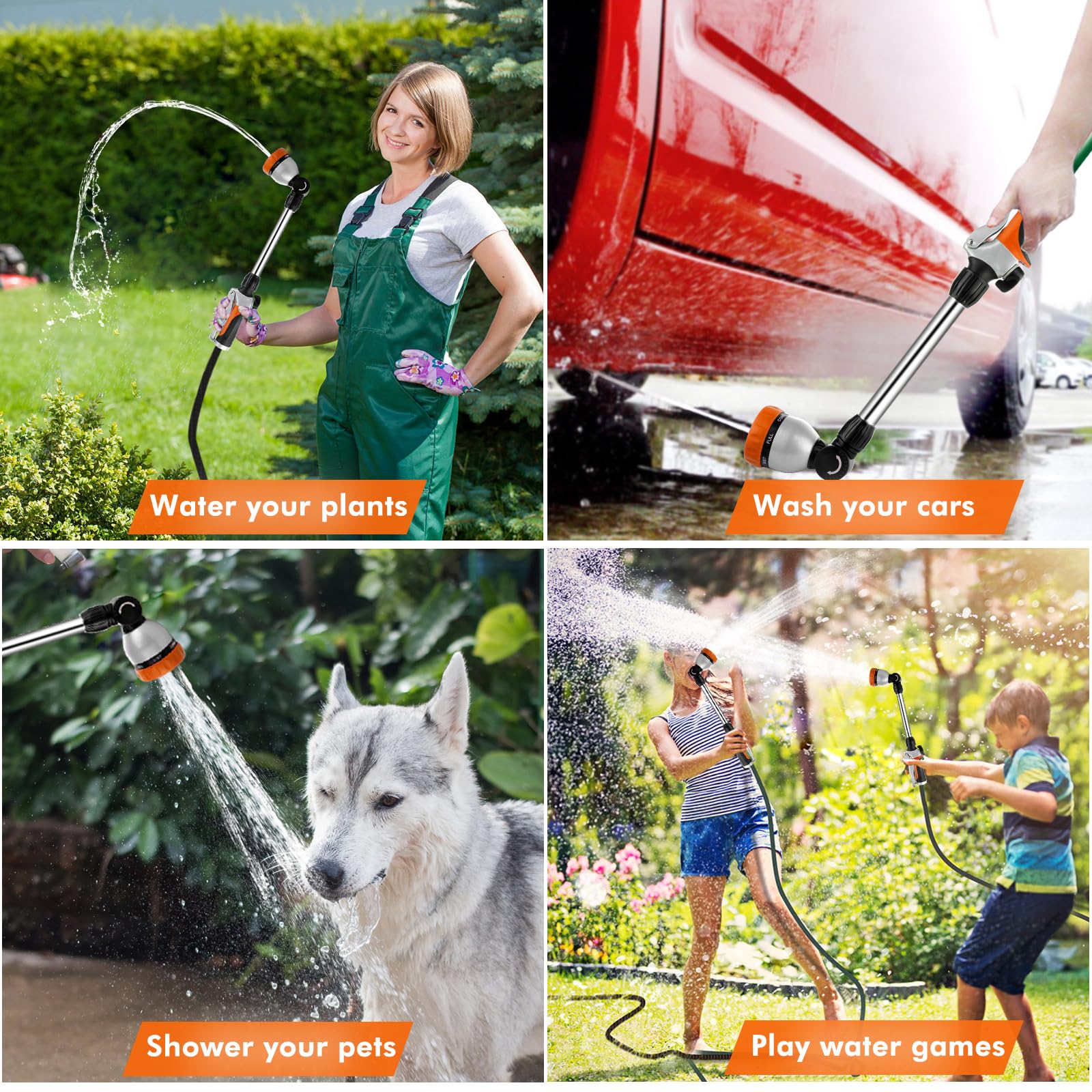Restmo wand in action watering hanging baskets and shrubs
