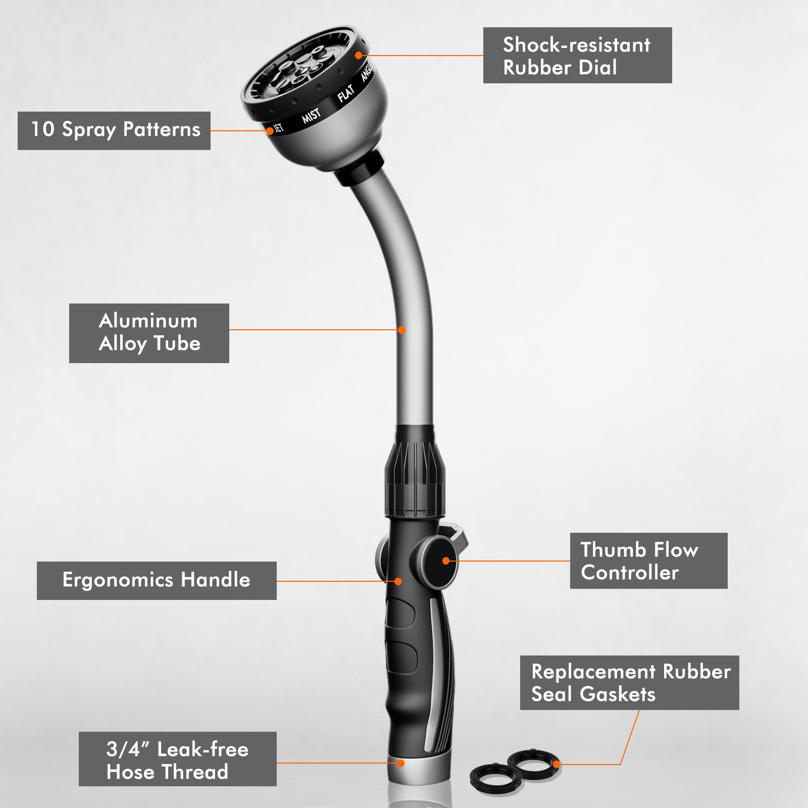 Heavy duty metal wand built to last in daily gardening tasks
