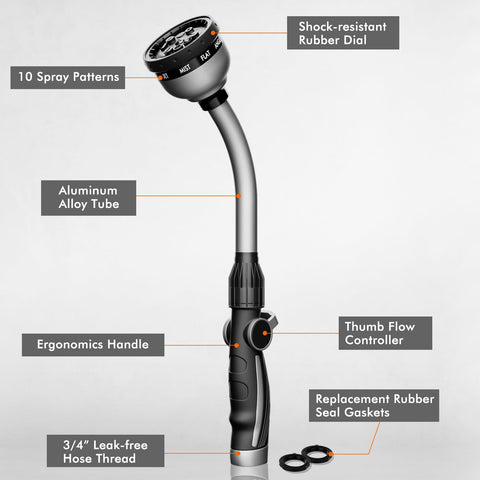 Heavy duty metal wand built to last in daily gardening tasks