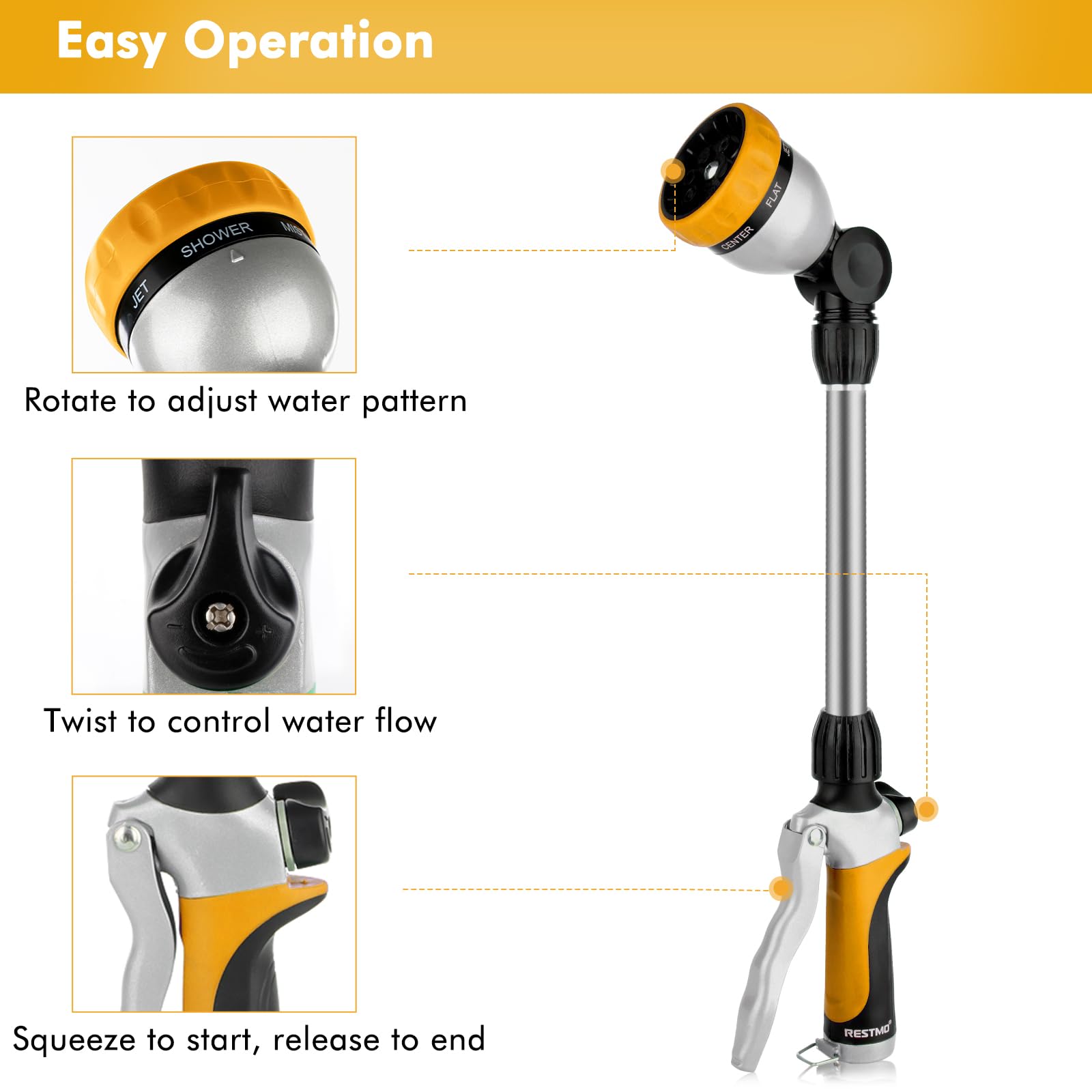Restmo wand offers seven spray patterns for versatile garden watering