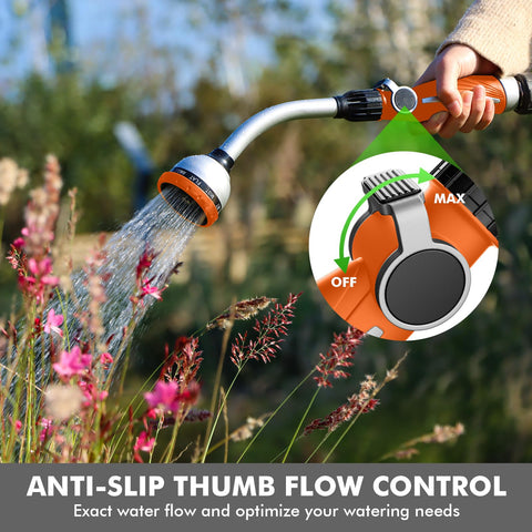 Restmo thumb flow control wand for precise, hassle-free watering