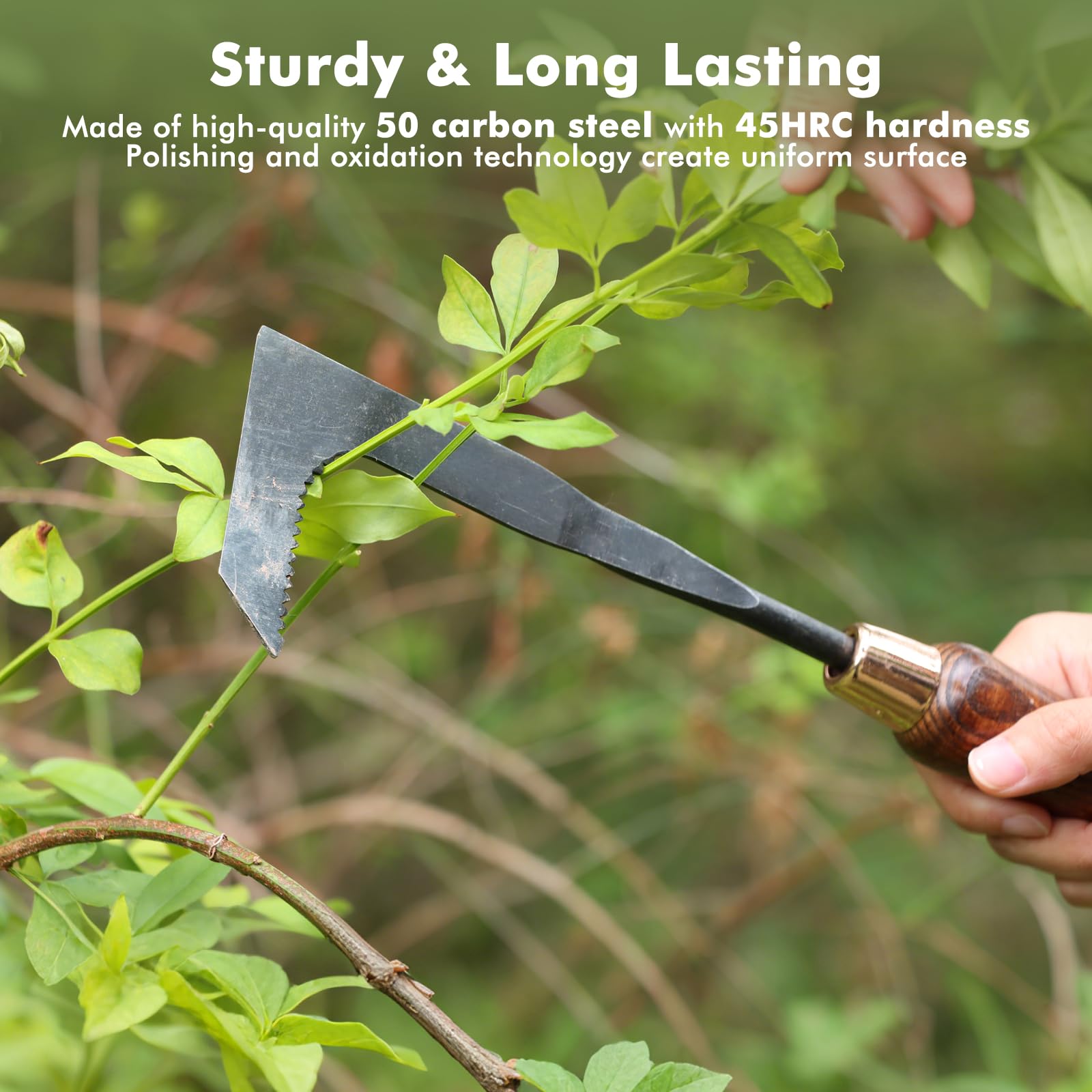 Restmo wooden handle gardening tool providing ergonomic comfort during long sessions.