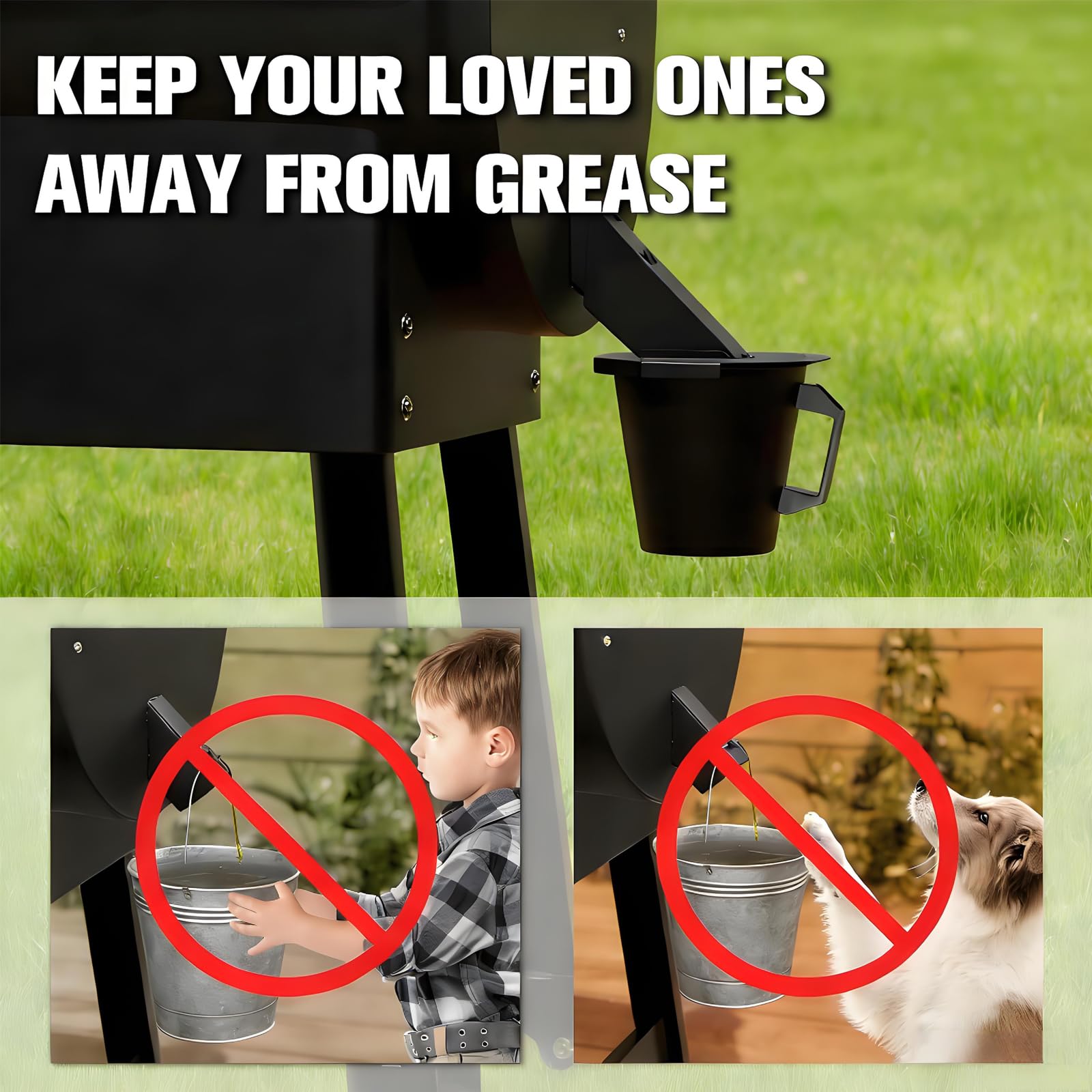 RESTTIME easy-clean grease disposal keeps patio clean