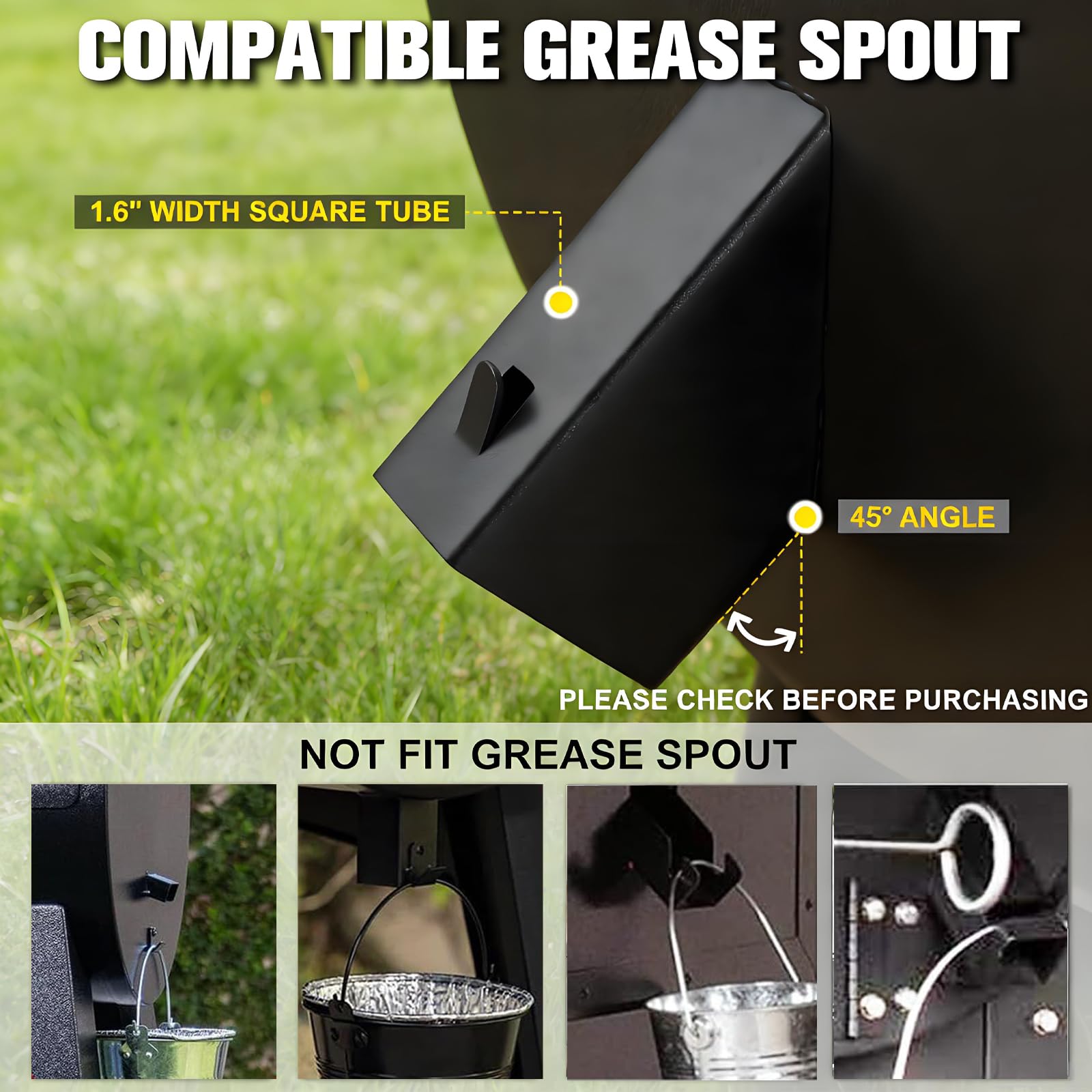 RESTTIME lid secures drip grease bucket to prevent spills