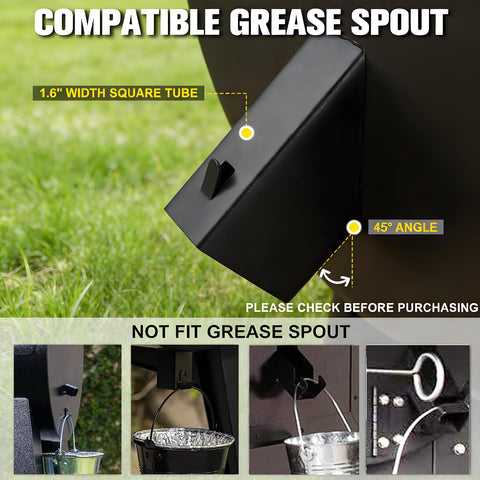 RESTTIME lid secures drip grease bucket to prevent spills