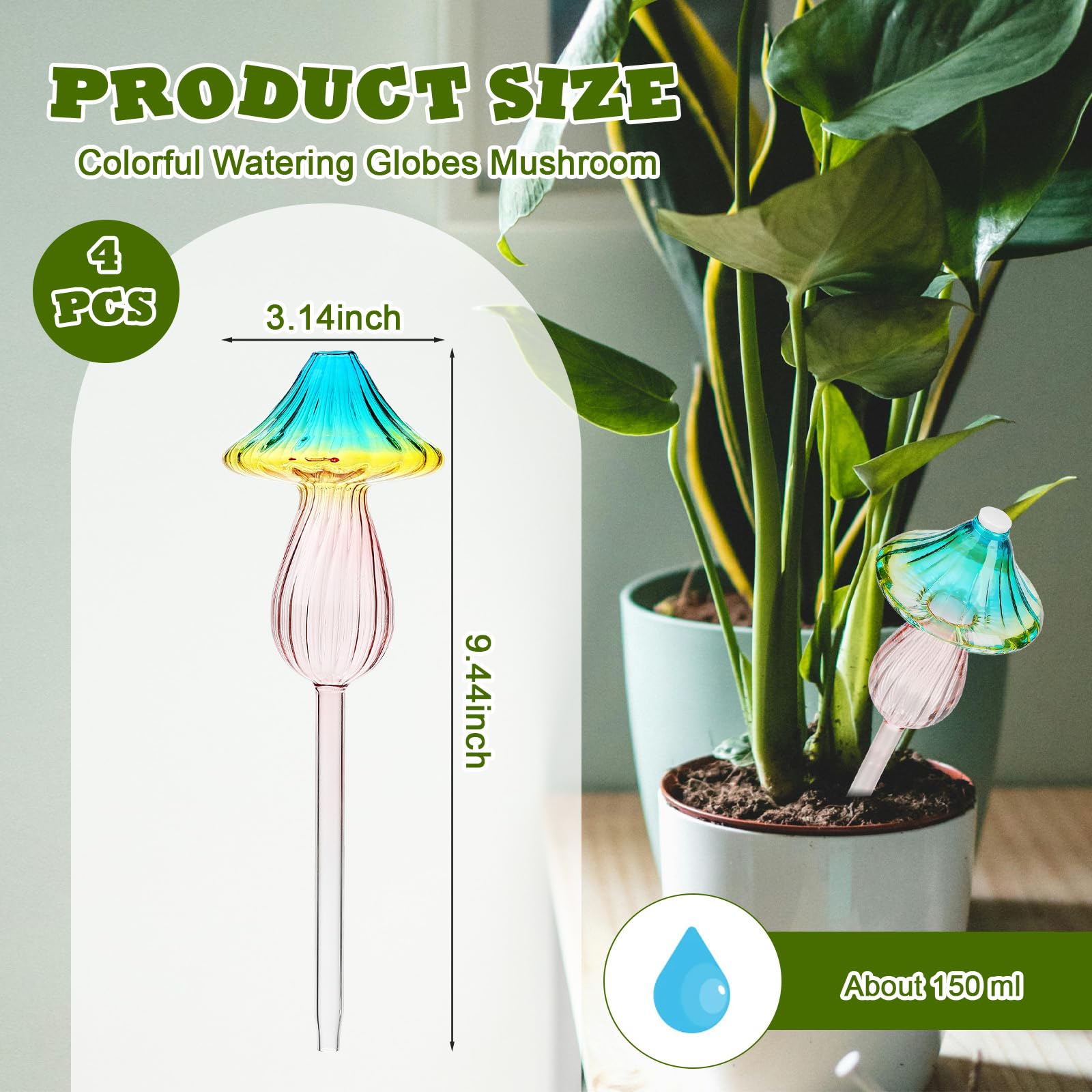 Retainbre gradient-colored glass globes illuminate plant care with practical beauty.
