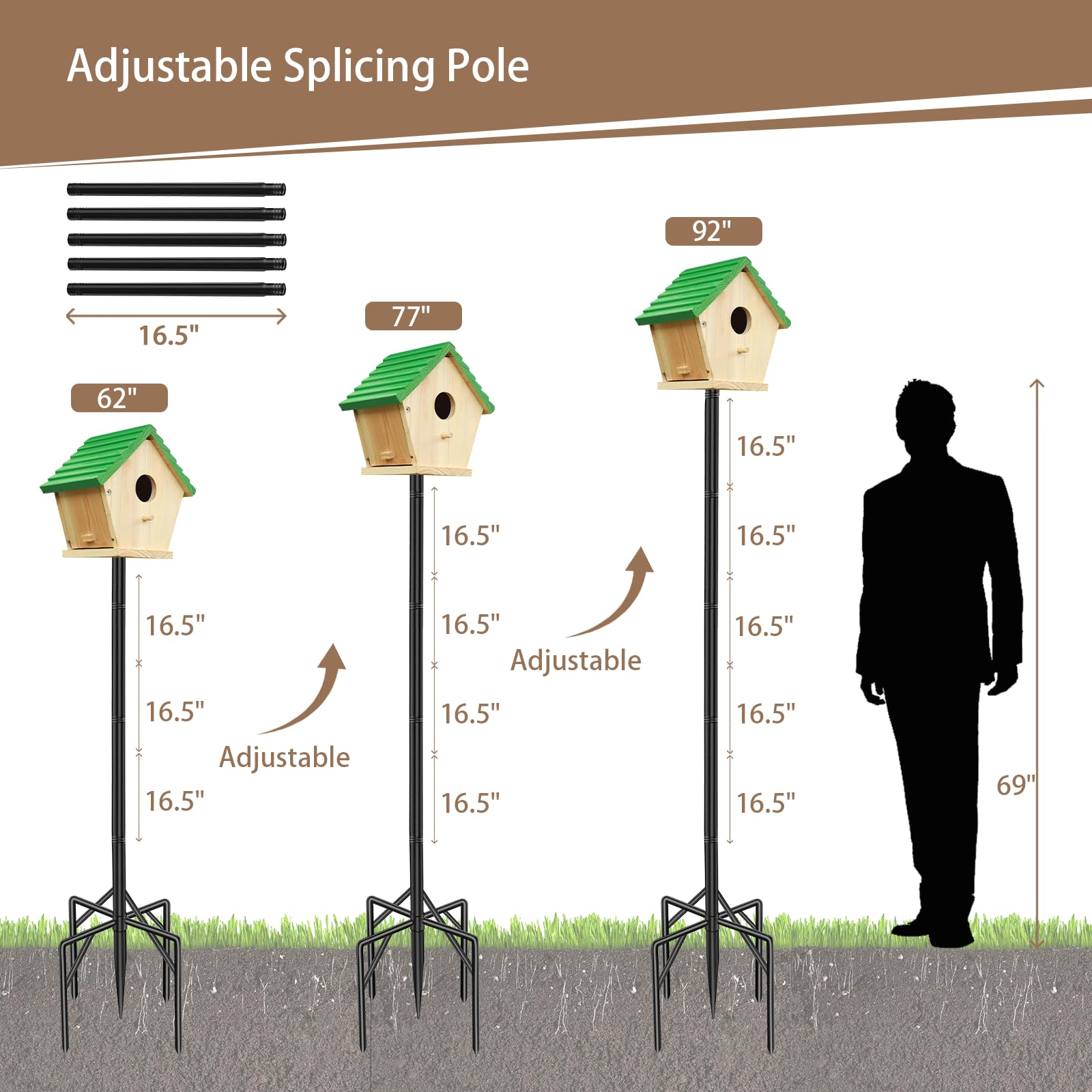 ReTang five-prong base provides extra stability for outdoor bird watching.