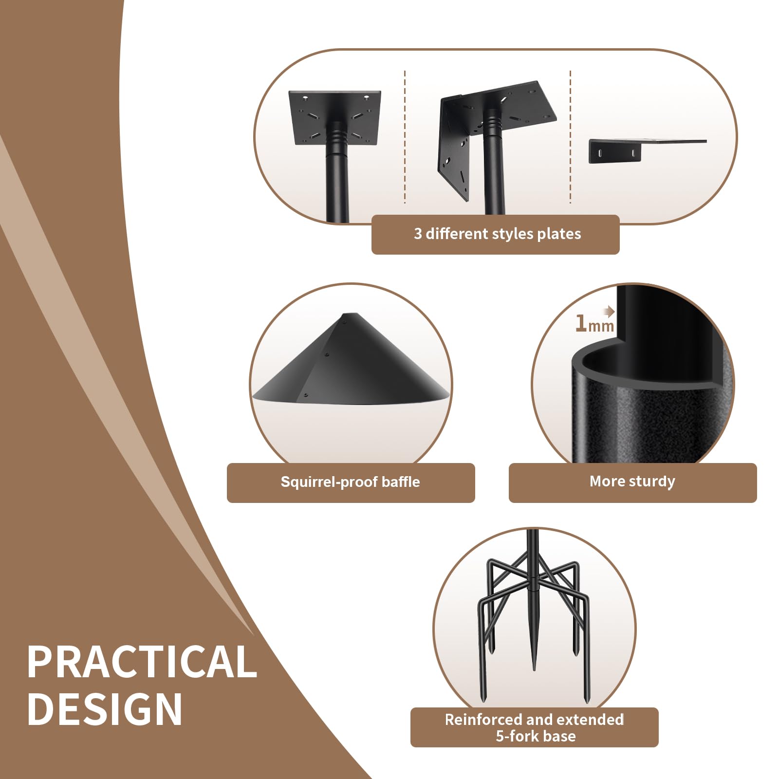 ReTang adjustable height at 77, 62, or 47 inches to suit birds.