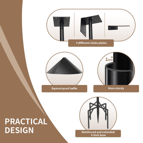 ReTang adjustable height at 77, 62, or 47 inches to suit birds.