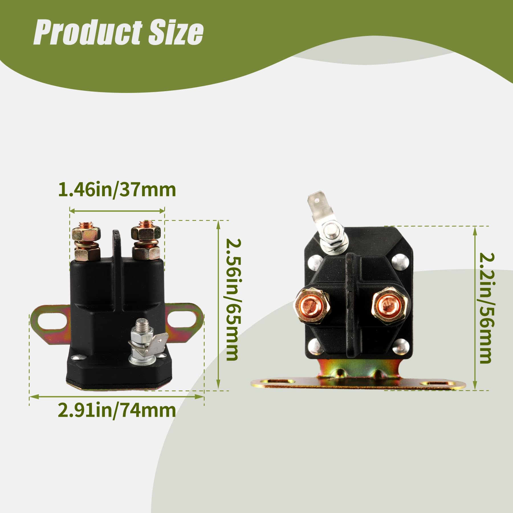 Retepif 12V three-terminal solenoid assembly supports reliable starting performance.