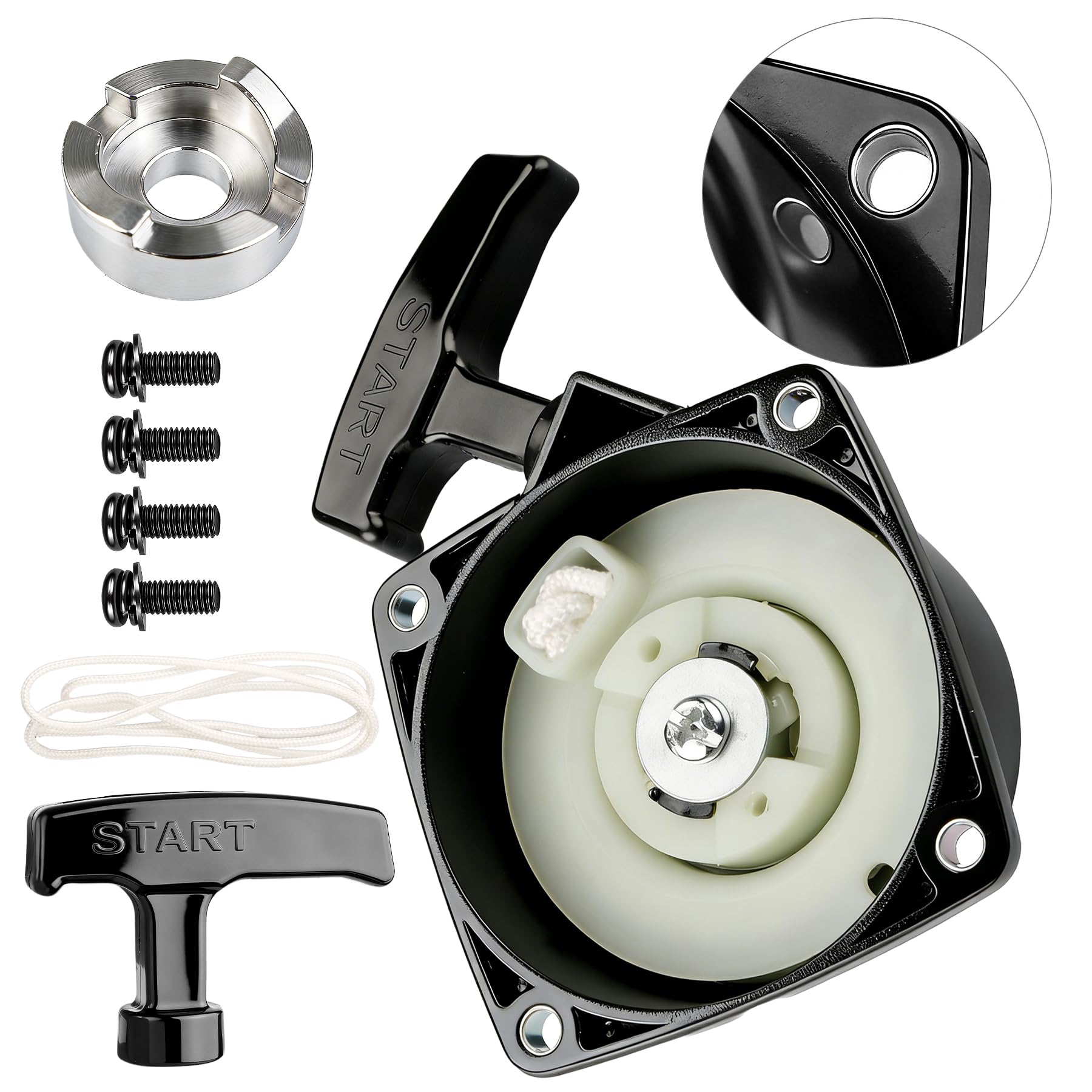 Retepif recoil starter hand pull plate for fast, smooth starts