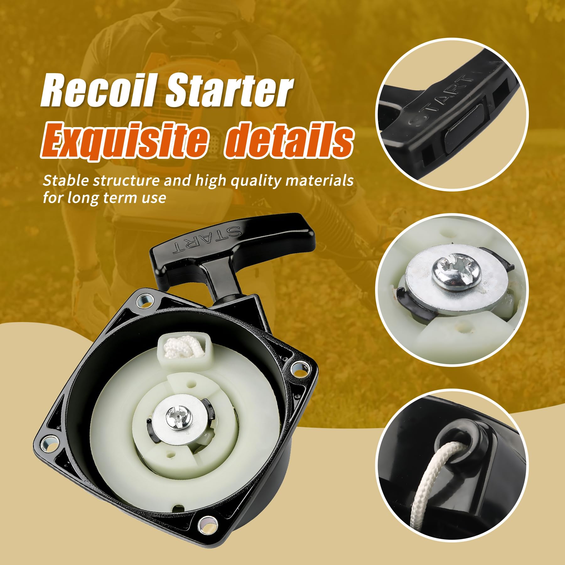 Retepif recoil starter rope for durable pulls