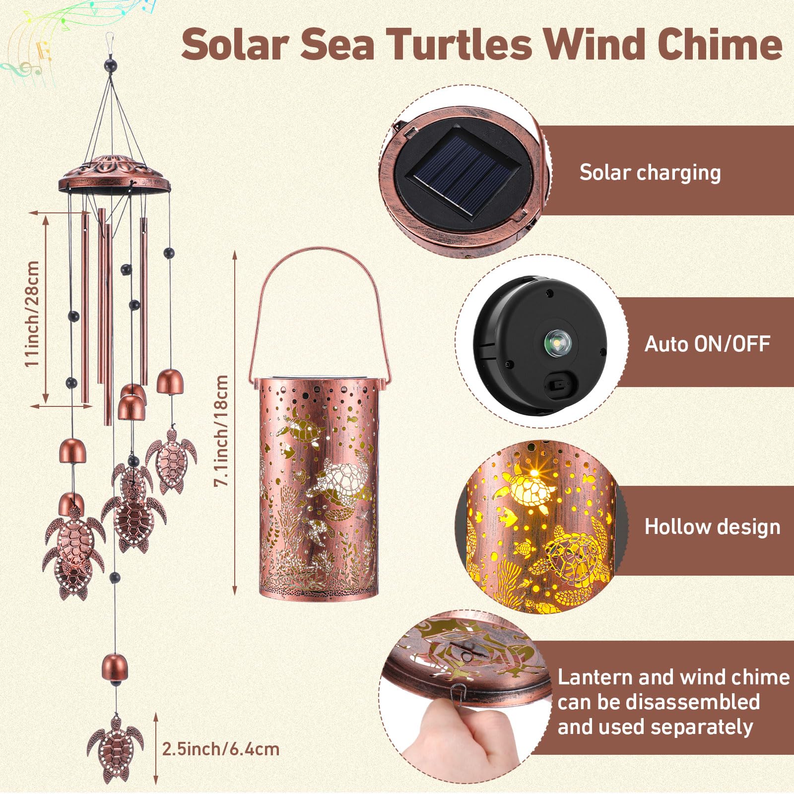 Retisee bronze metal wind chime designed for outdoor use