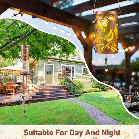 Retisee Cardinal solar wind chime weather resistant metal for durable outdoor use.