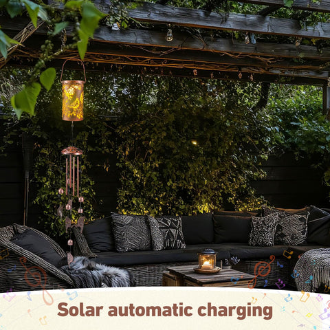 Retisee Cardinal solar wind chime hanging design proves easy porch or door decor.