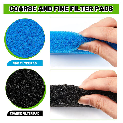 Retisee fine filter pad catching small particles for clearer pond water