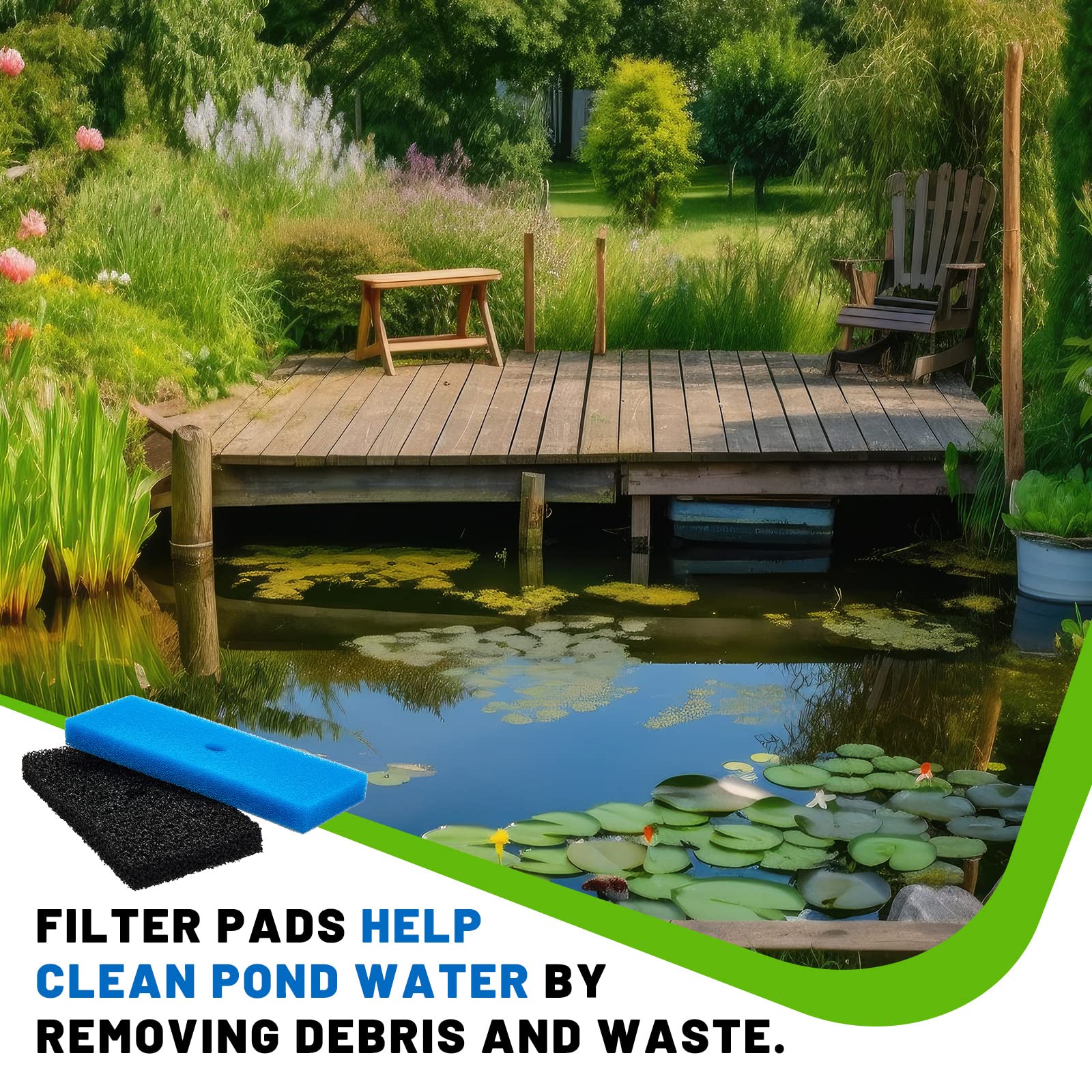 Retisee pond filtration in action showing cleaner water for fish and plants