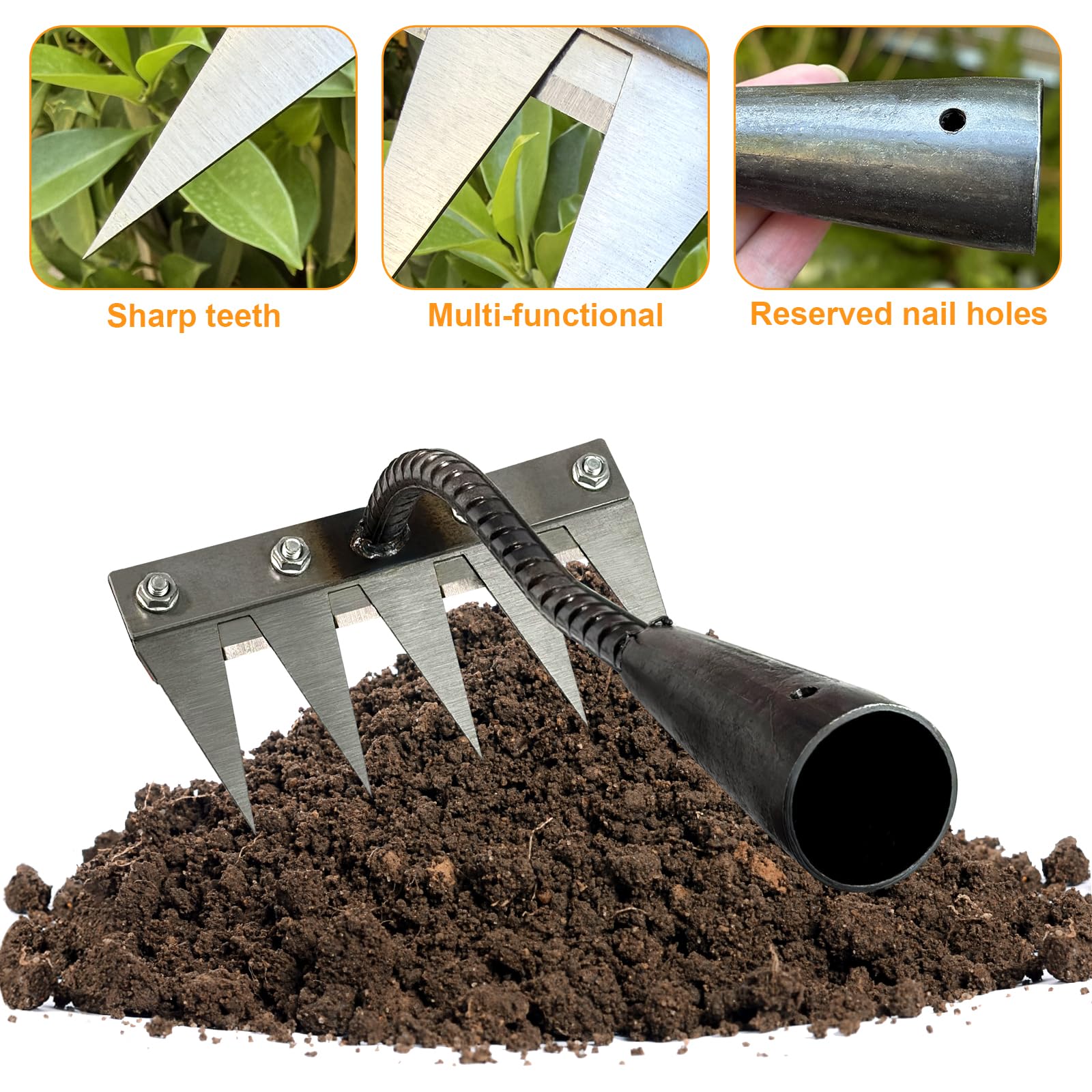 RETOONGKING Ironrake welded head stays stable during tough weeding tasks