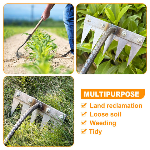 RETOONGKING Ironrake versatile tool for weeding trenching and soil preparation