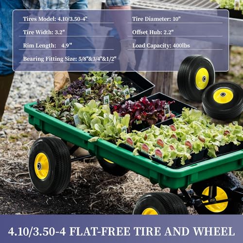 RETOTLA flat-free tire front view showing durable wheel and tread grip.