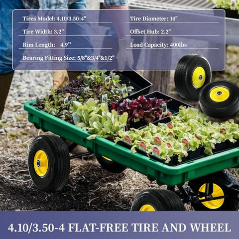 RETOTLA flat-free tire front view showing durable wheel and tread grip.