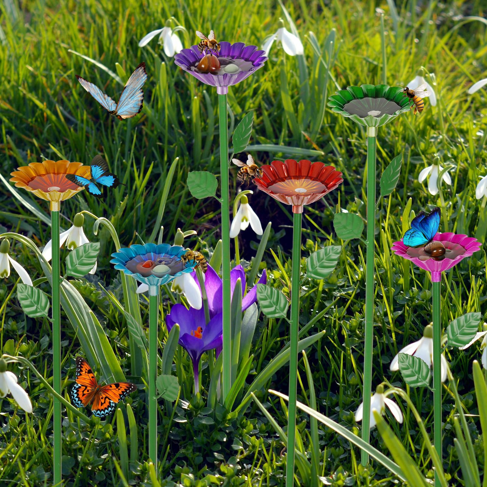 Retyion bee bath doubles as charming yard decor and feeder.