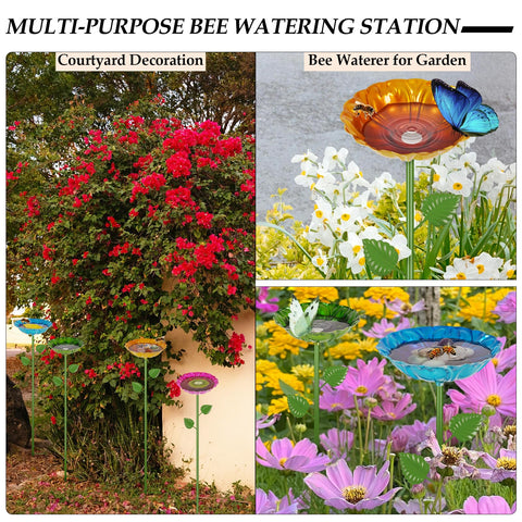 Retyion bee watering station pollinator bath encourages bees and butterflies