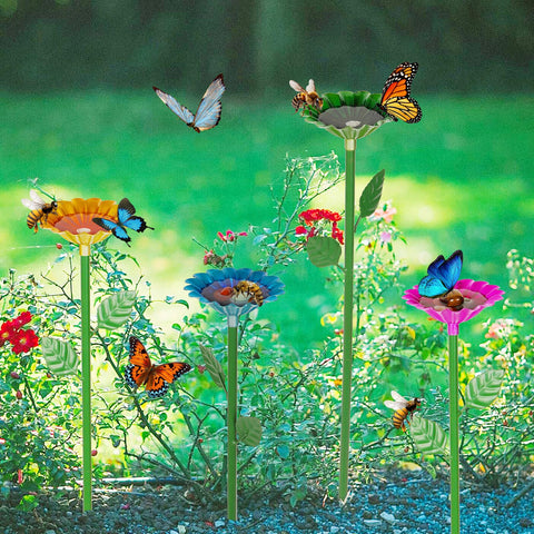 Retyion sturdy metal construction resists sun and weather for lasting garden decor.