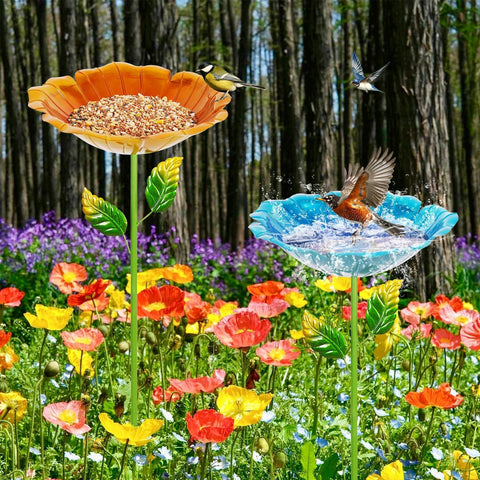 Retyion bird bath stands 31.3 inches tall for visibility.