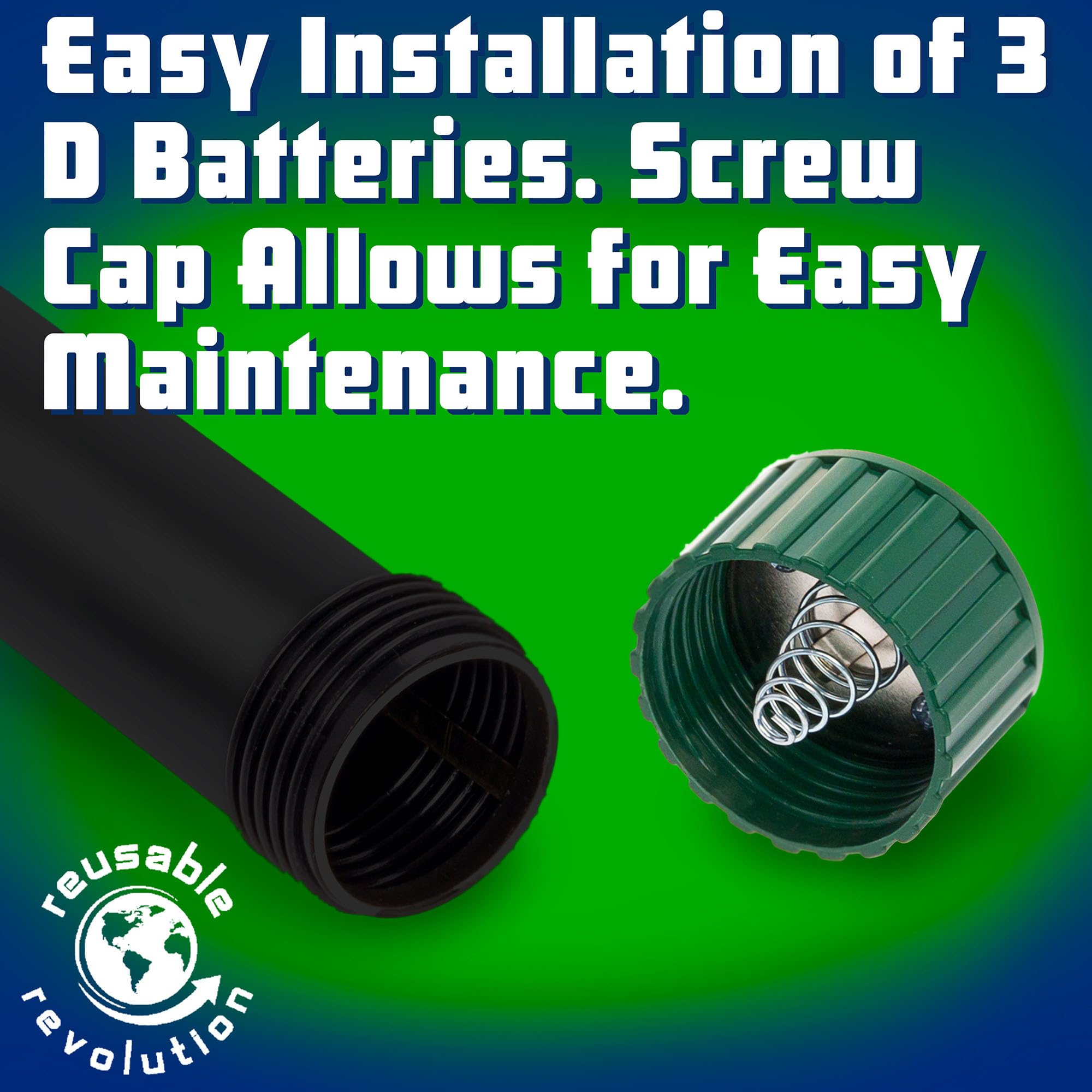 Reusable Revolution Mole Chaser battery compartment accessible
