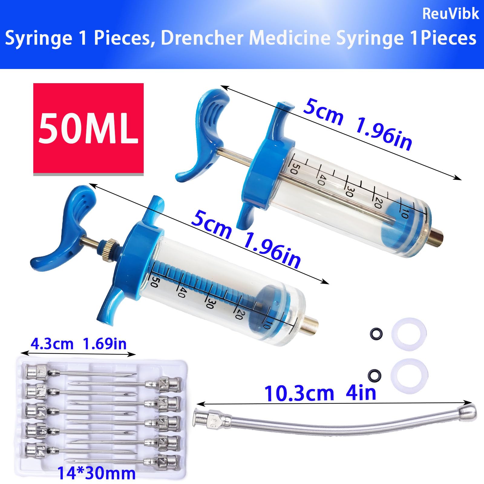 ReuVibk drench gun nozzle for direct liquid delivery to animals.