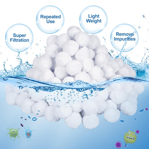 REVICOAR filter balls installed in a pool filter for efficient filtration