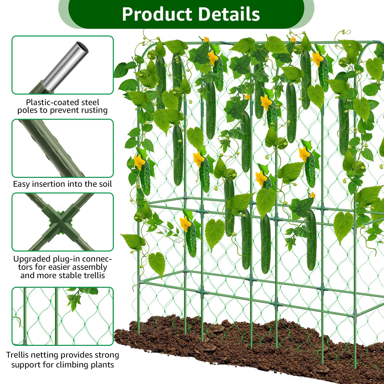 REVICOAR rust-resistant plastic-coated steel core withstands sun and weather
