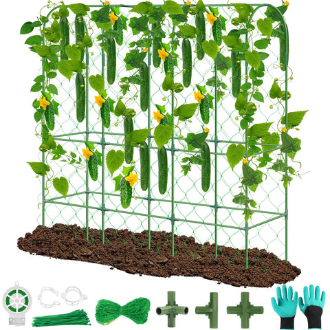 REVICOAR U-shape cucumber trellis frame stands tall for stable vertical growth