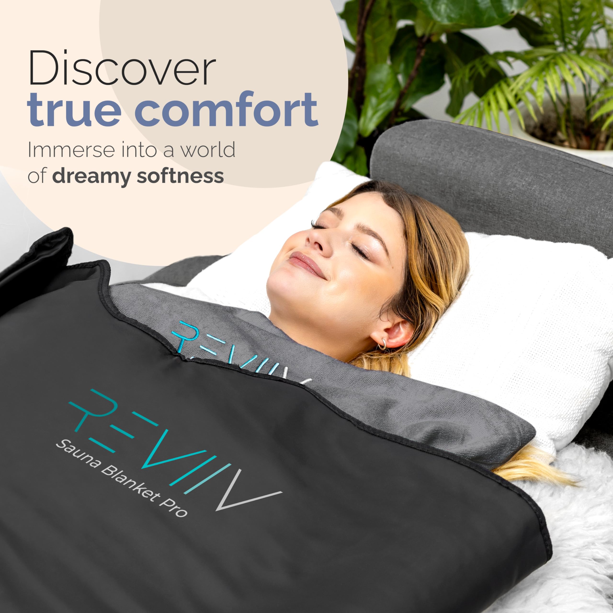 REVIIV ultra-plush towel insert provides soft comfort during infrared sessions